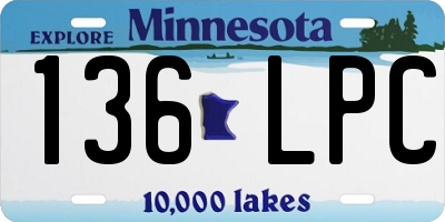 MN license plate 136LPC