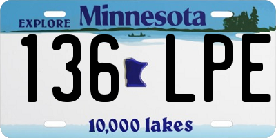 MN license plate 136LPE