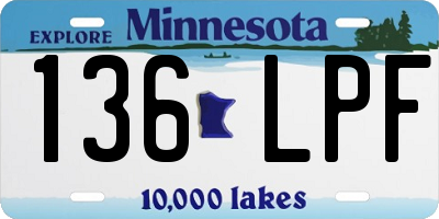 MN license plate 136LPF