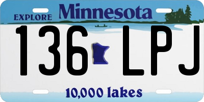 MN license plate 136LPJ