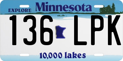MN license plate 136LPK