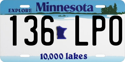 MN license plate 136LPO