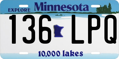 MN license plate 136LPQ