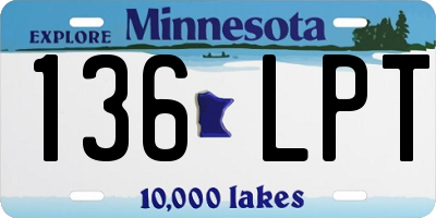 MN license plate 136LPT