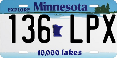 MN license plate 136LPX