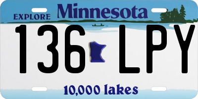 MN license plate 136LPY