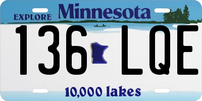 MN license plate 136LQE