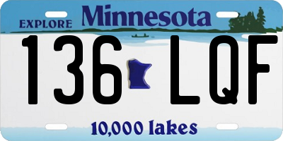 MN license plate 136LQF