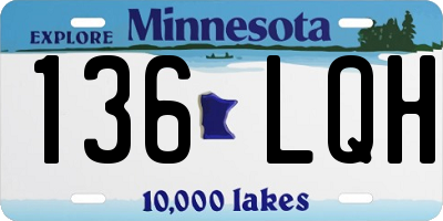 MN license plate 136LQH
