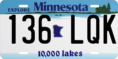 MN license plate 136LQK