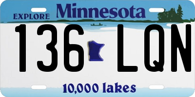 MN license plate 136LQN