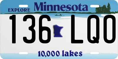 MN license plate 136LQO