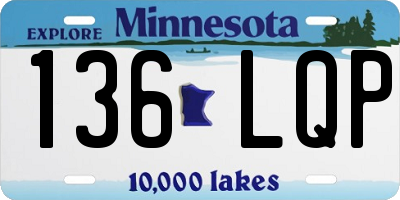 MN license plate 136LQP