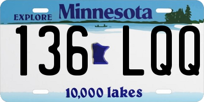 MN license plate 136LQQ