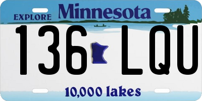 MN license plate 136LQU