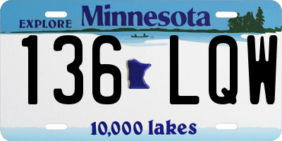 MN license plate 136LQW