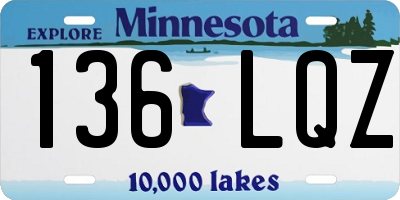 MN license plate 136LQZ
