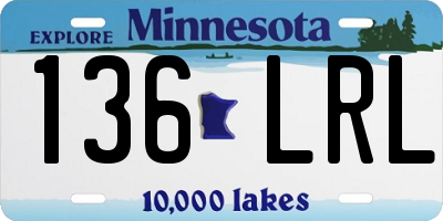 MN license plate 136LRL