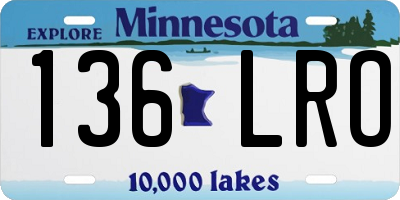 MN license plate 136LRO