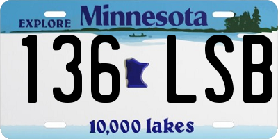 MN license plate 136LSB