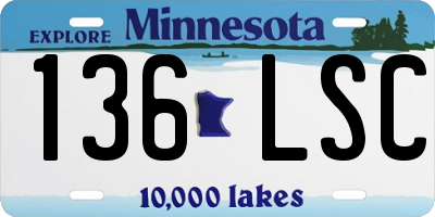 MN license plate 136LSC