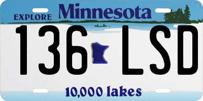 MN license plate 136LSD