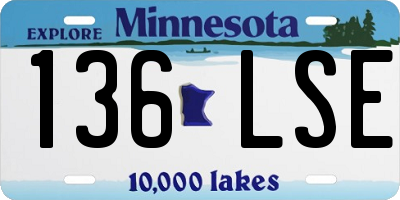 MN license plate 136LSE