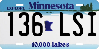 MN license plate 136LSI