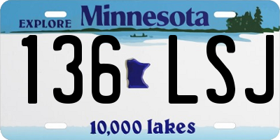 MN license plate 136LSJ