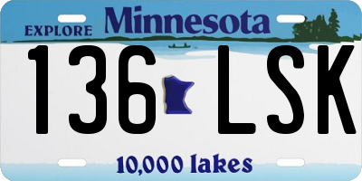 MN license plate 136LSK