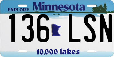 MN license plate 136LSN