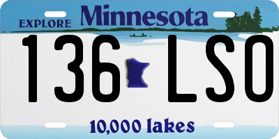 MN license plate 136LSO