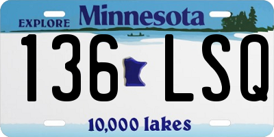 MN license plate 136LSQ