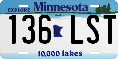 MN license plate 136LST