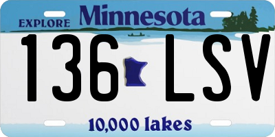 MN license plate 136LSV