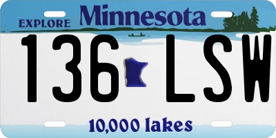 MN license plate 136LSW