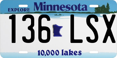MN license plate 136LSX