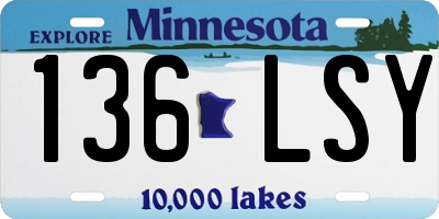 MN license plate 136LSY