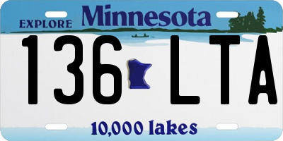 MN license plate 136LTA