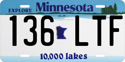 MN license plate 136LTF
