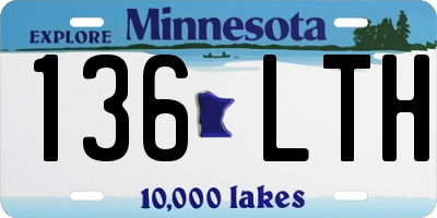 MN license plate 136LTH