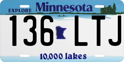 MN license plate 136LTJ