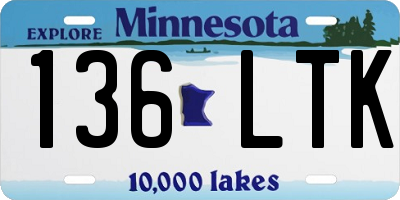 MN license plate 136LTK