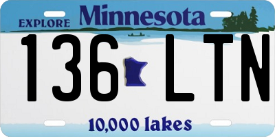 MN license plate 136LTN