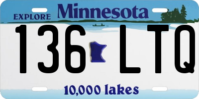 MN license plate 136LTQ
