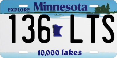 MN license plate 136LTS