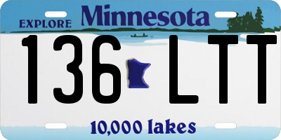 MN license plate 136LTT