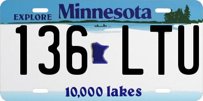 MN license plate 136LTU