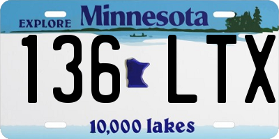 MN license plate 136LTX