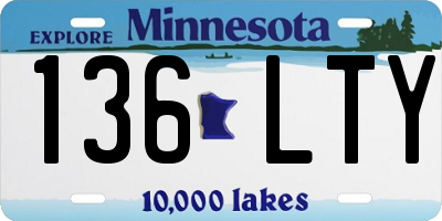 MN license plate 136LTY